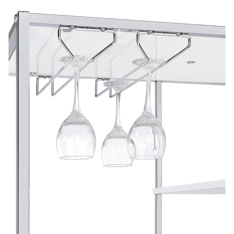 Wavecrest White High Gloss 6-shelf Wine Cabinet