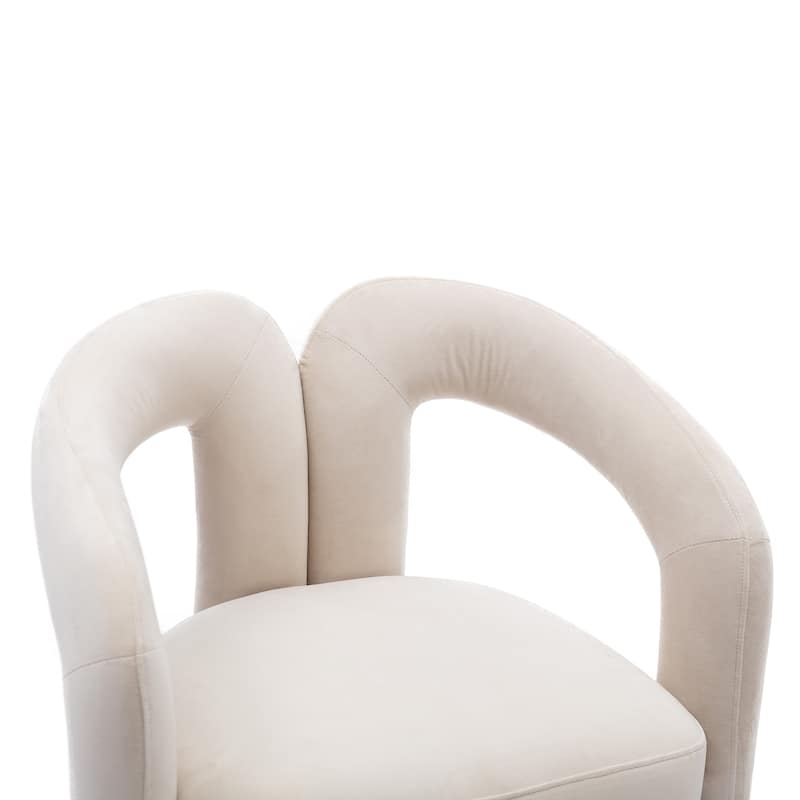 Contemporary Designed Velvet Fabric Upholstered Accent Chair Barrel Side Chairs Kitchen Armchair for Living Room set of 2