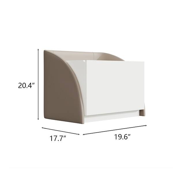 Bedroom Matte Spray Paint Bedside Table Coffee Side Table Accent End Table with 2 Wood Storage