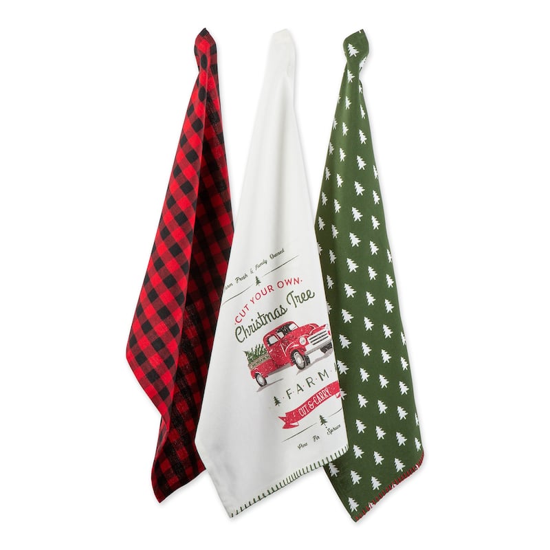 DII Asst Christmas Truck Dishtowels Set/3