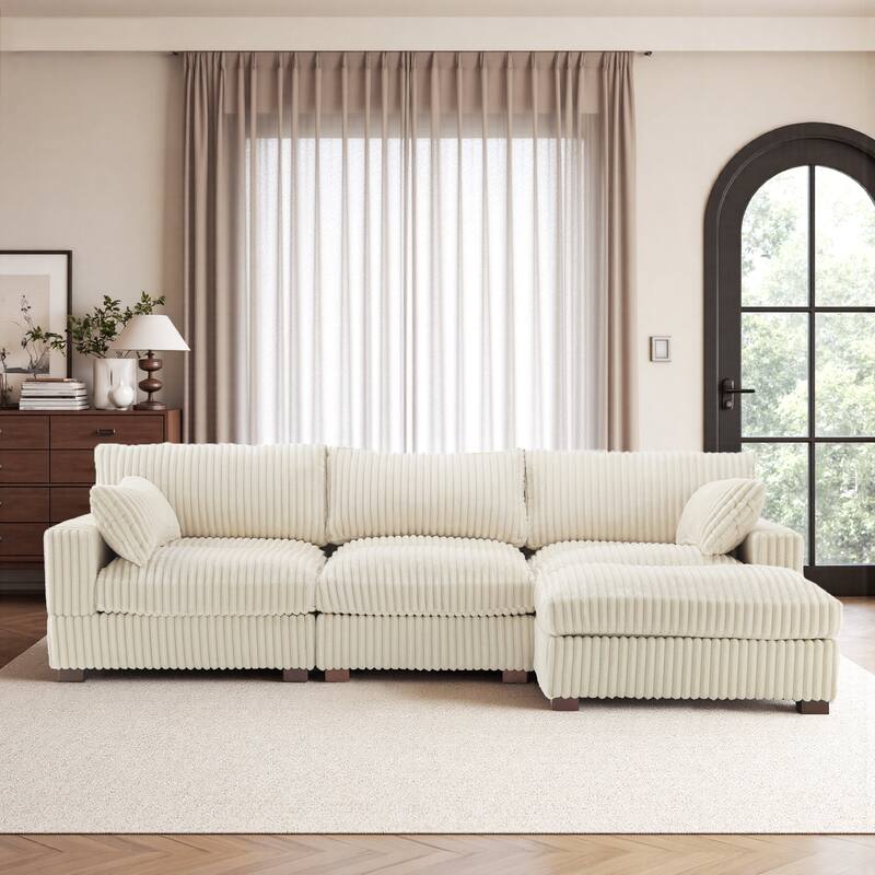 Oversized Plush Modular Sectional Sofa Set L Shaped Couch