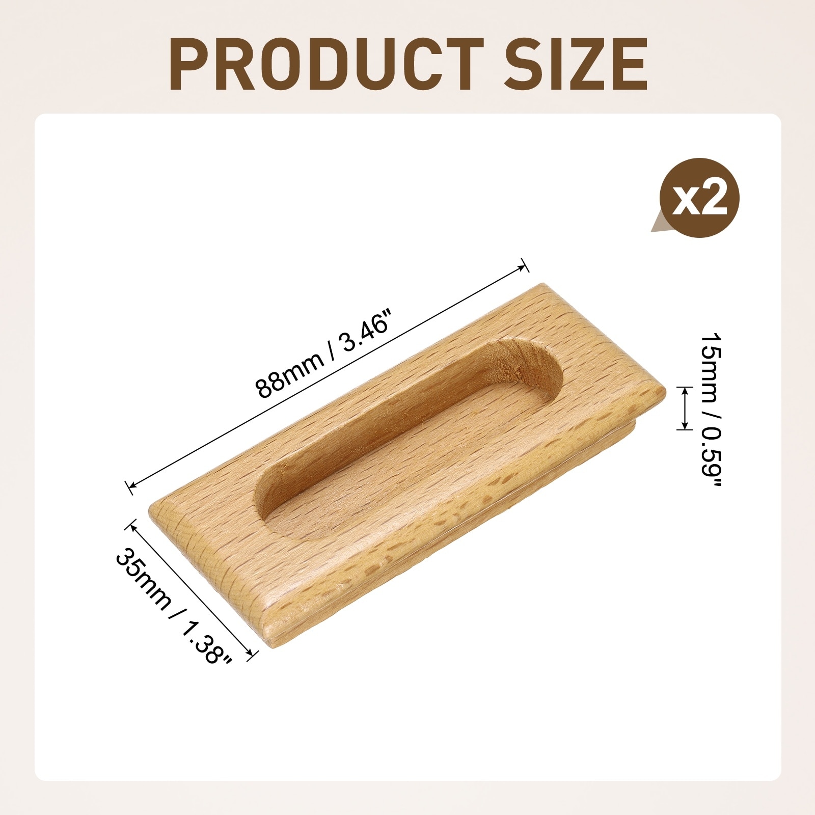 Wood Recessed Concealed Handle Door Pulls Painted Rectangle