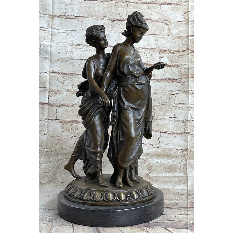 Pheasant And Dove Pigeon Love Bird Bronze Sculpture Art Deco Figurine Gift Decor
