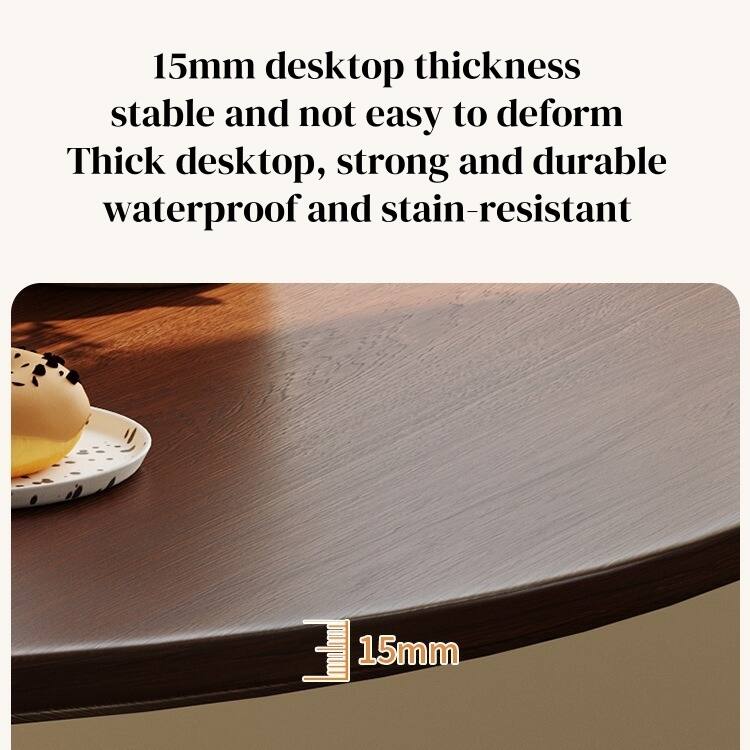 Round Table, 31.5" Modern Dining Table, Dining Table,MDF Top and Steel Base Tulip Round Kitchen Table,Kitchen Table - Walnut