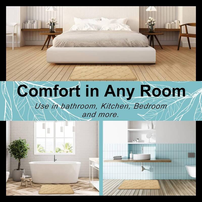Memory Foam Bath Mat Rug 24x16
