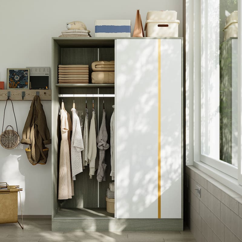Functional Sliding - door Armoire Wardrobe Closet: Organized Storage for Your Bedroom