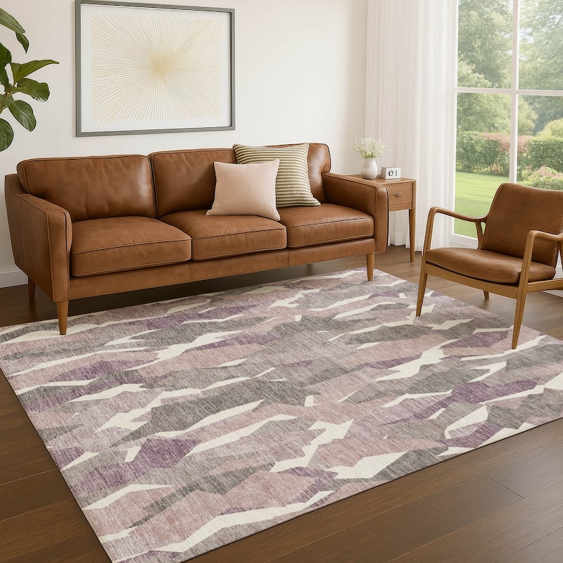 Machine Washable Indoor/ Outdoor Contemporary Dylan Chantille Rug