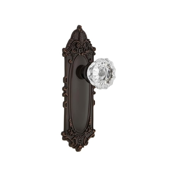 Nostalgic Warehouse VICCRY_DP_NK Crystal Solid Brass Dummy Knob Set with Victorian Rose