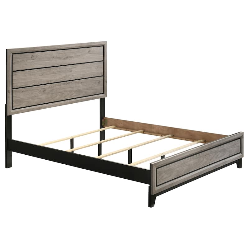 Watson Transitional Wood Panel Bed - Queen - Light Taupe
