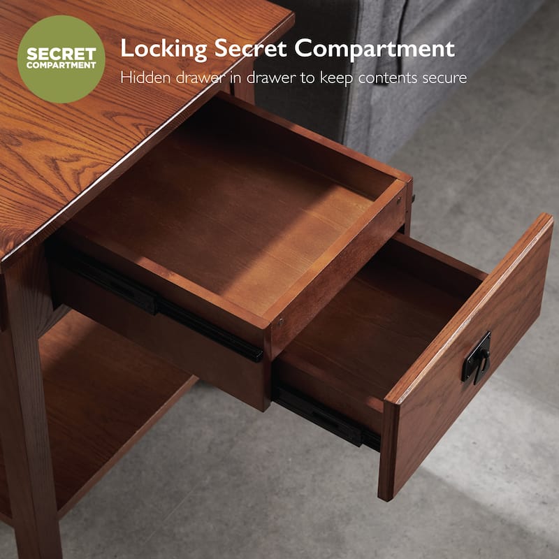 Leick Home Solid Wood Mission End Table with Drawer