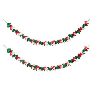 Glitzhome Set of 2 6'L Christmas Metal Garland