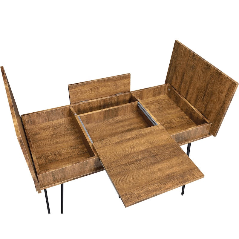 Industrial Design Home Office Desk with Flip Top Storage