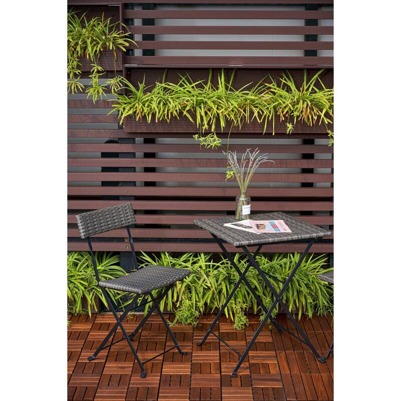 30 PCS Interlocking Deck Tiles Checker Pattern, 12" x 12" Square Acacia Hardwood Outdoor Flooring for Patio,Bancony,Pool Side