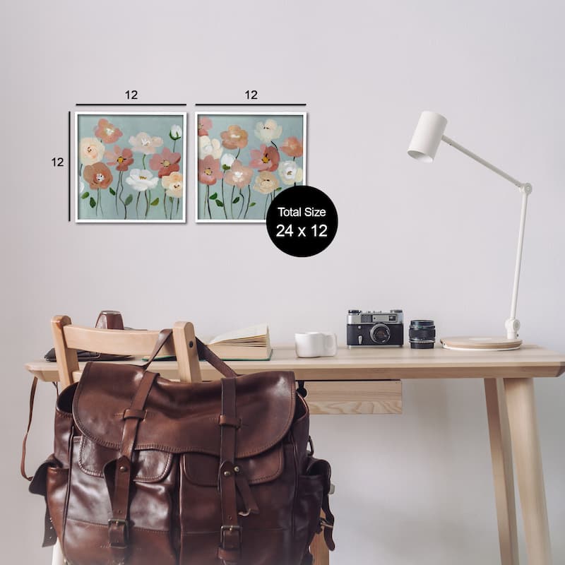 Stupell Budding Boho Blooms Framed Giclee Art Design By Charity Henderson (Set of 2)