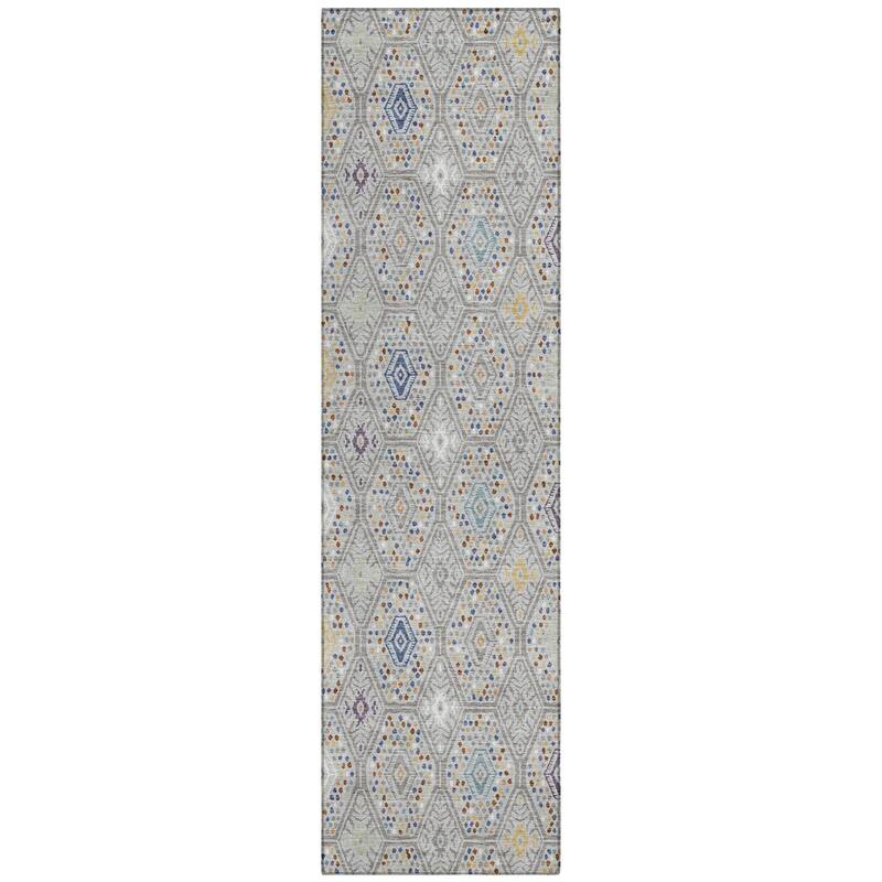 Machine Washable Indoor/ Outdoor Modern Hexi Chantille Rug