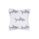 preview thumbnail 2 of 6, 10" x 10" Shark Reversible Knitted Throw Pillow