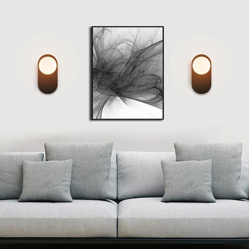 Set of 2 vanity light black mount light glass, metal wall light
