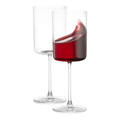 JoyJolt Claire European Crystal Red Wine Glasses 14 oz, Set of 2