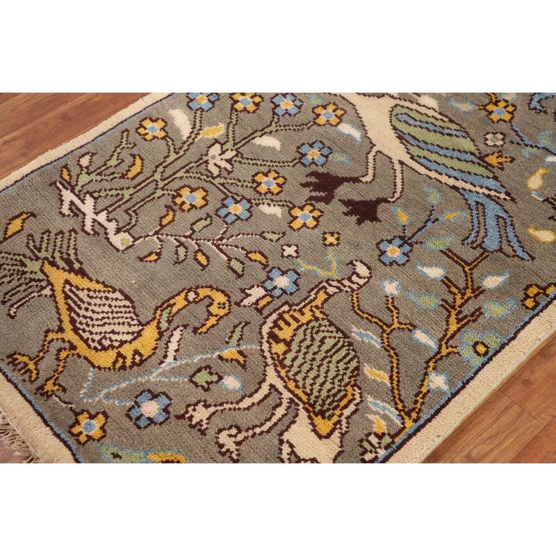 Animals Design Ziegler Indian Foyer Rug Handmade Wool Carpet - 2'11"x 5'1"