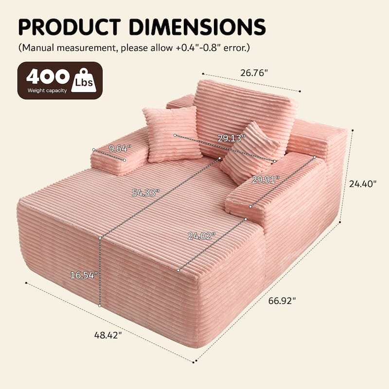 OVIOS Plush Convertible Floor Lounge Sofa