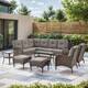 Option Brwon Wicker Grey Cushion