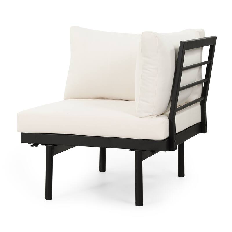 The Outdoor Acacia 5-seat Sectional Sofa Set w/ Water-resistant Cushions by Christopher Knight Home