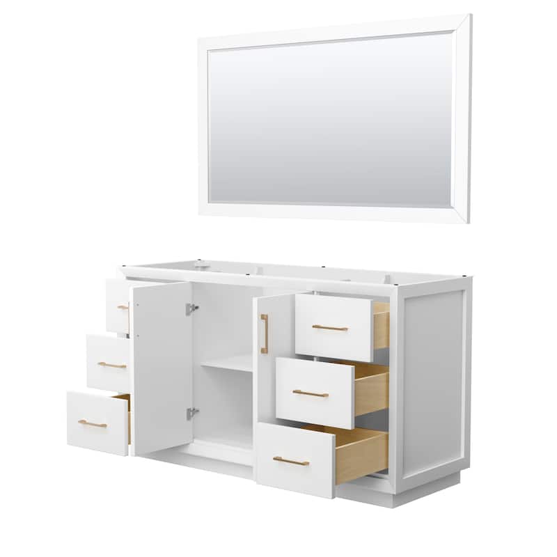 Strada 60-Inch Single Vanity Cabinet, 58-Inch Mirror