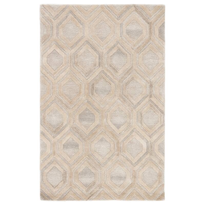 Irvine Handmade Trellis Area Rug - 5' x 8' - Beige/Cream - Rectangle