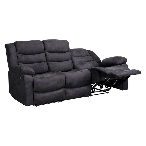 Modern 3 Piece Manual Reclining Living Room Sofa Set with Dropdown Table and Console On Sale Bed Bath Beyond 40246373