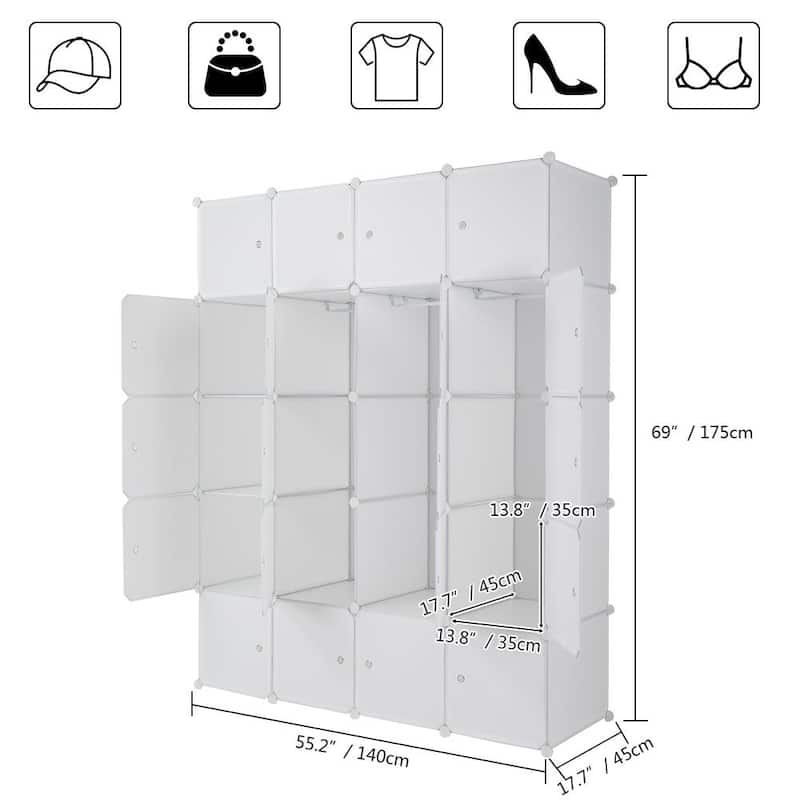 20-Cube DIY Closet Cabinets Shelves Storage Organizers