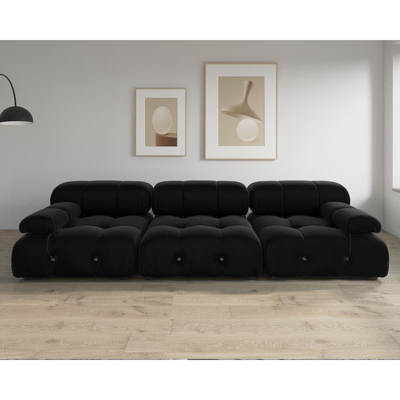 Black Velvet Free Combination Modular Sectional Sofa