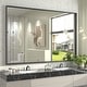 preview thumbnail 10 of 78, Extra Large Metal Frame Wall Mirror Black Tempered Glass for Bathroom 40x60
