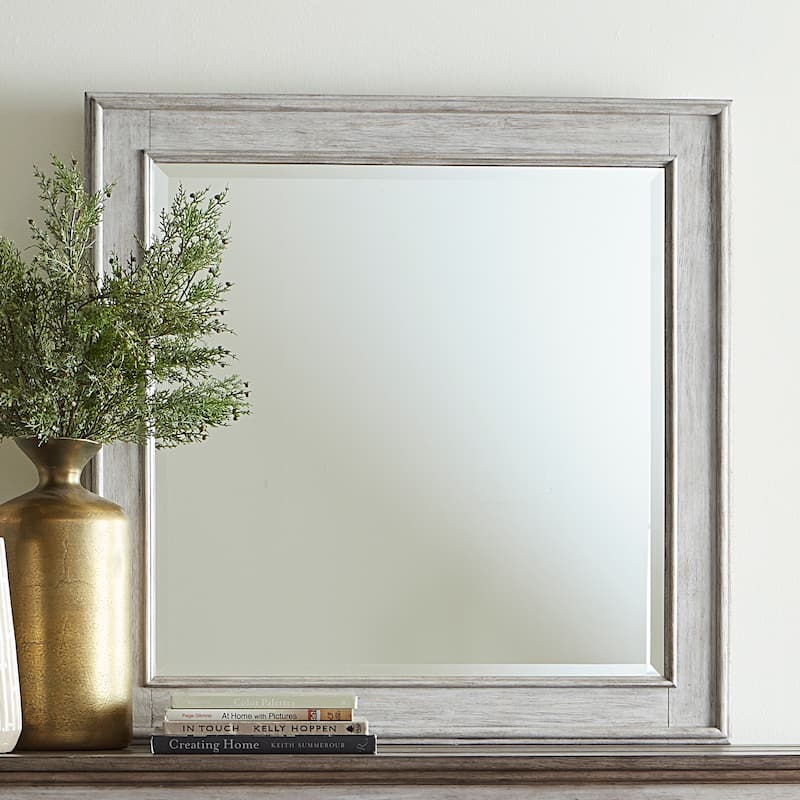 Heartland Antique White Tobacco Dresser & Mirror