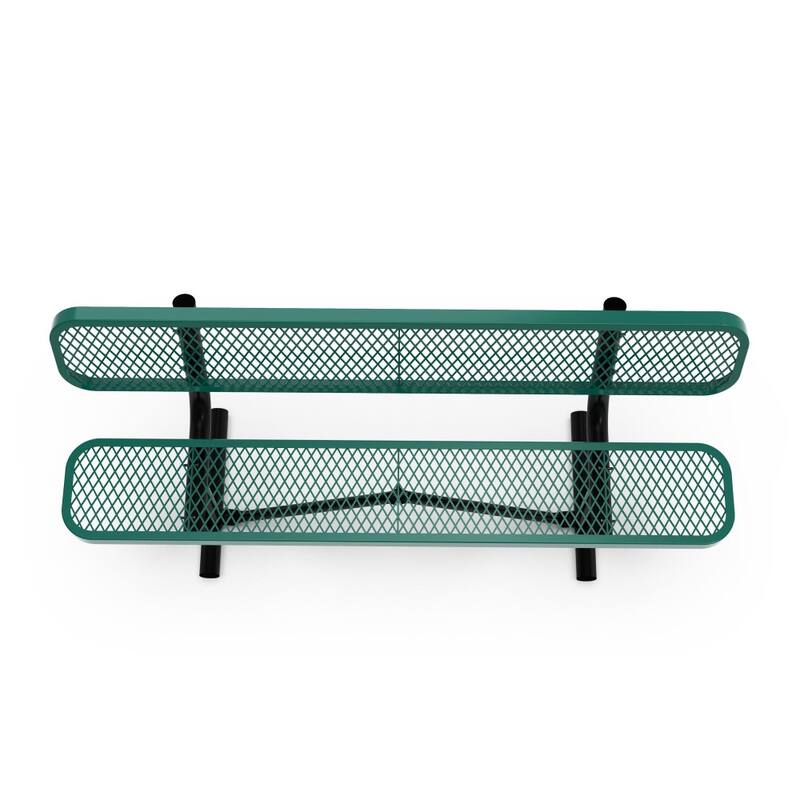 Commercial Grade Expanded Mesh Metal Outdoor Bench with Backrest