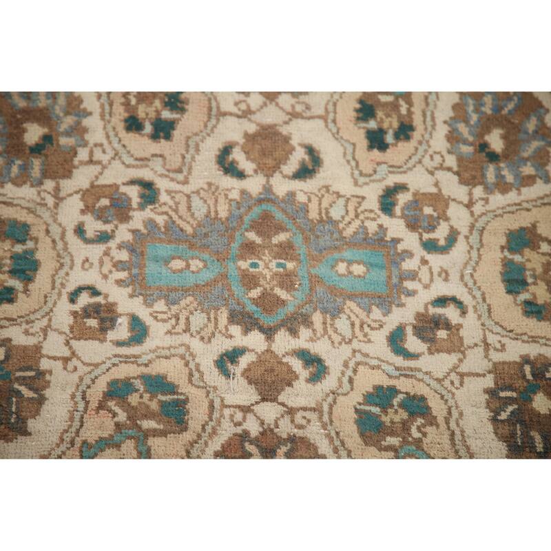 Hand Knotted Oriental 100% Wool Carpet Traditional Floral Brown Mashad Area Rug - 12' 1'' X 8' 10''