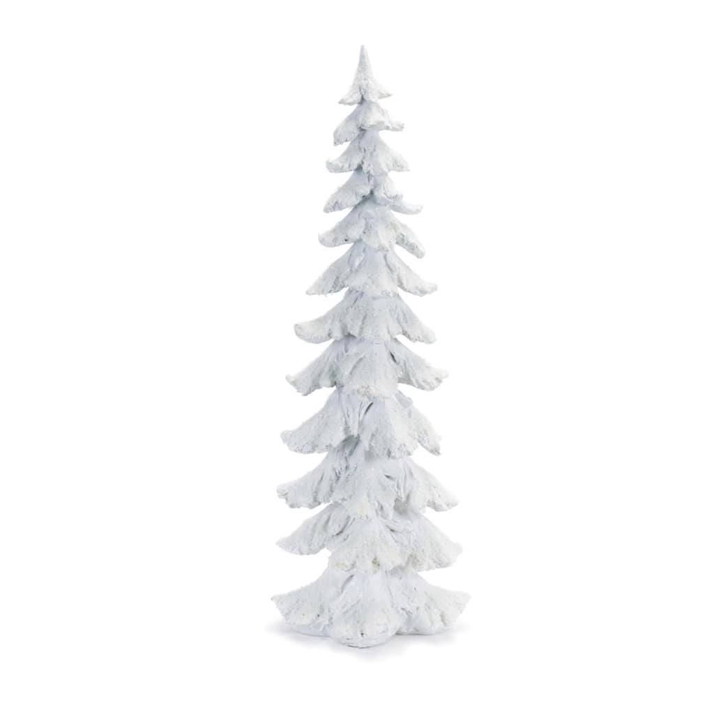 Flocked Pine Tree with Carved Design 26"H - N/A