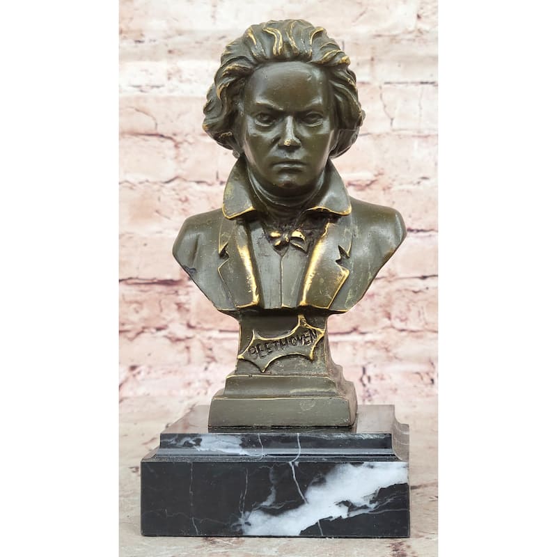 Ludwig Van Beethoven Bronze Bust Sculpture - Clical Composer Music Art
