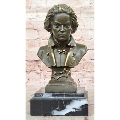 Ludwig Van Beethoven Bronze Bust Sculpture - Clical Composer Music Art