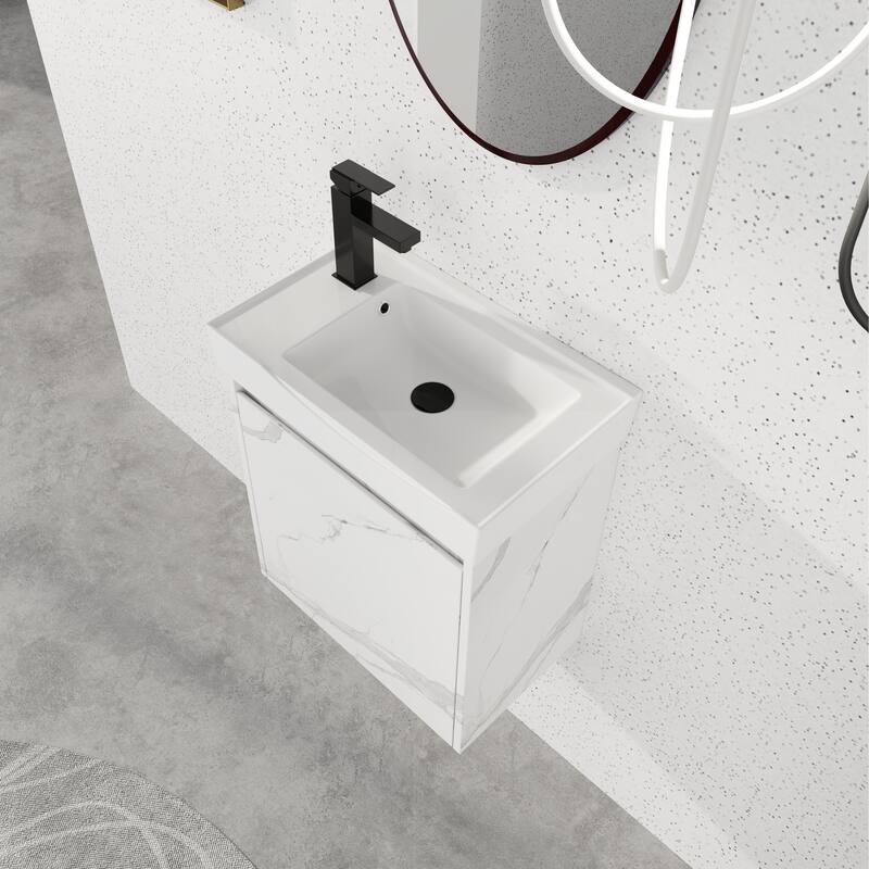 Beingnext 16''/20''/24"/30"/36" Bathroom Vanity with Sink, Floating Bathroom Vanity with Soft Close Door