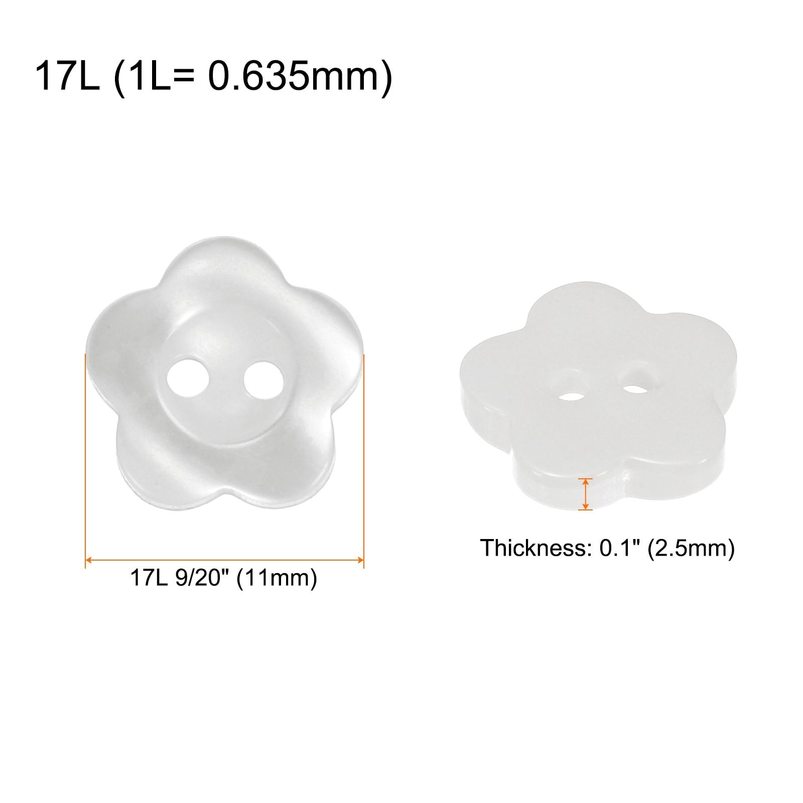 Flower Sewing Buttons Resin Star 2-Hole Craft Replacement Buttons for Sewing Clothing and DIY