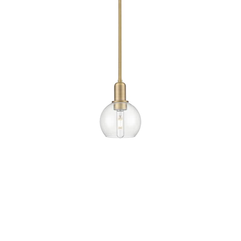 Innovations Lighting 716-1S-9-6 Athens Pendant Athens 6" Wide Mini - Brushed Brass / Clear