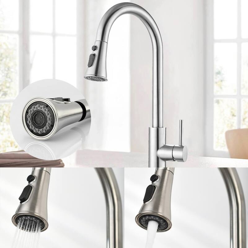 Topcraft Stainless Steel High Arc Pull Down Kitchen Faucet