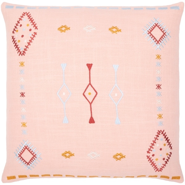 slide 2 of 4, Artistic Weavers Nella Global Inspired Embroidered Throw Pillow 18"H x 18"W - Cover Only - Pink