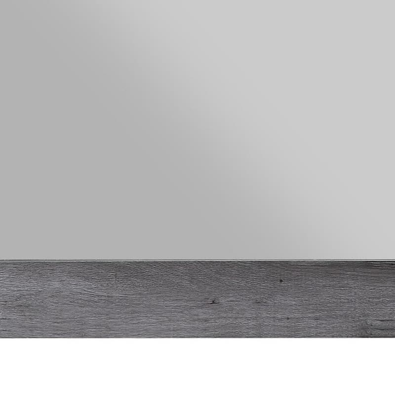 Traditional Wooden Wall Mirror with Rustic Style, Gray