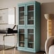 preview thumbnail 51 of 200, 100% Solid Wood 6-Shelf Bookcase with Optional Doors by Palace Imports 4 Dr Frosted - Aqua