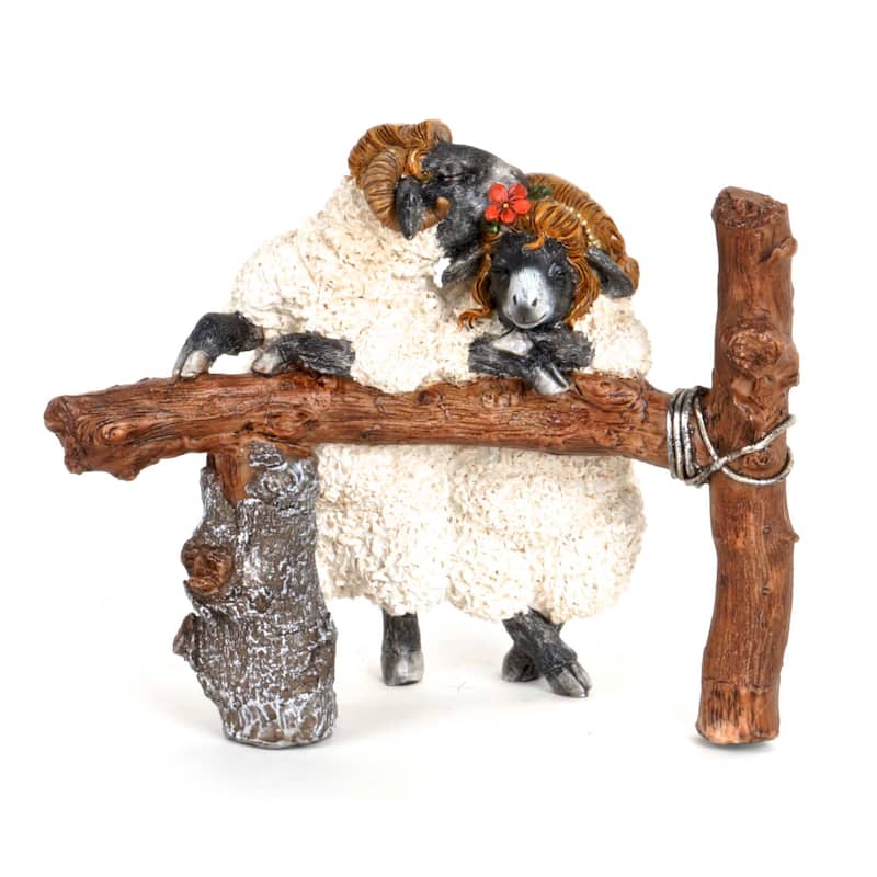 Sheep At The Fence Figurine