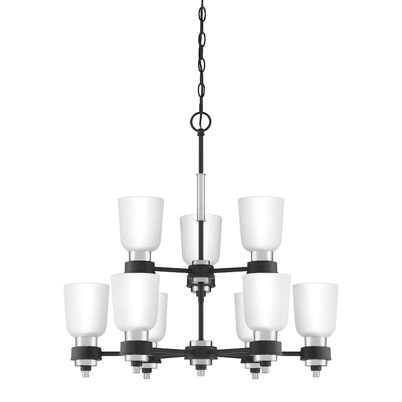 Quoizel Conrad 9-Light 27" Transitional Chandelier in Brushed Nickel
