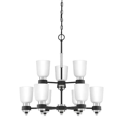 Quoizel Conrad 9-Light 27" Transitional Chandelier in Brushed Nickel