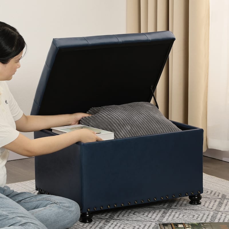 Adeco High End Classy Tufted Storage Ottoman Bench Footstool