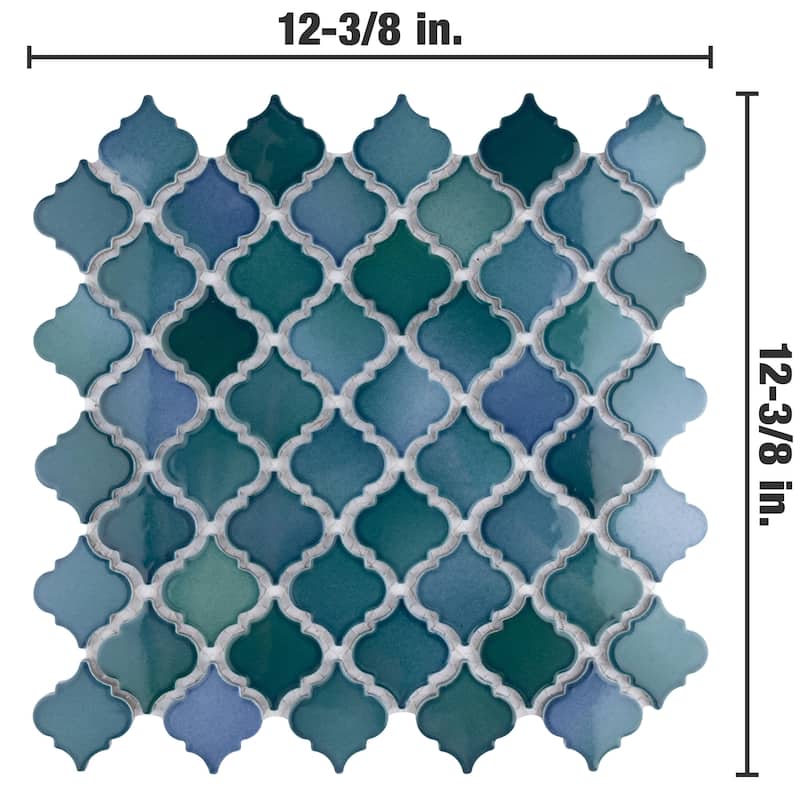 Merola Tile Hudson Tangier Aquamarine 12-3/8" x 12-3/8" Porcelain Floor and Wall Tile